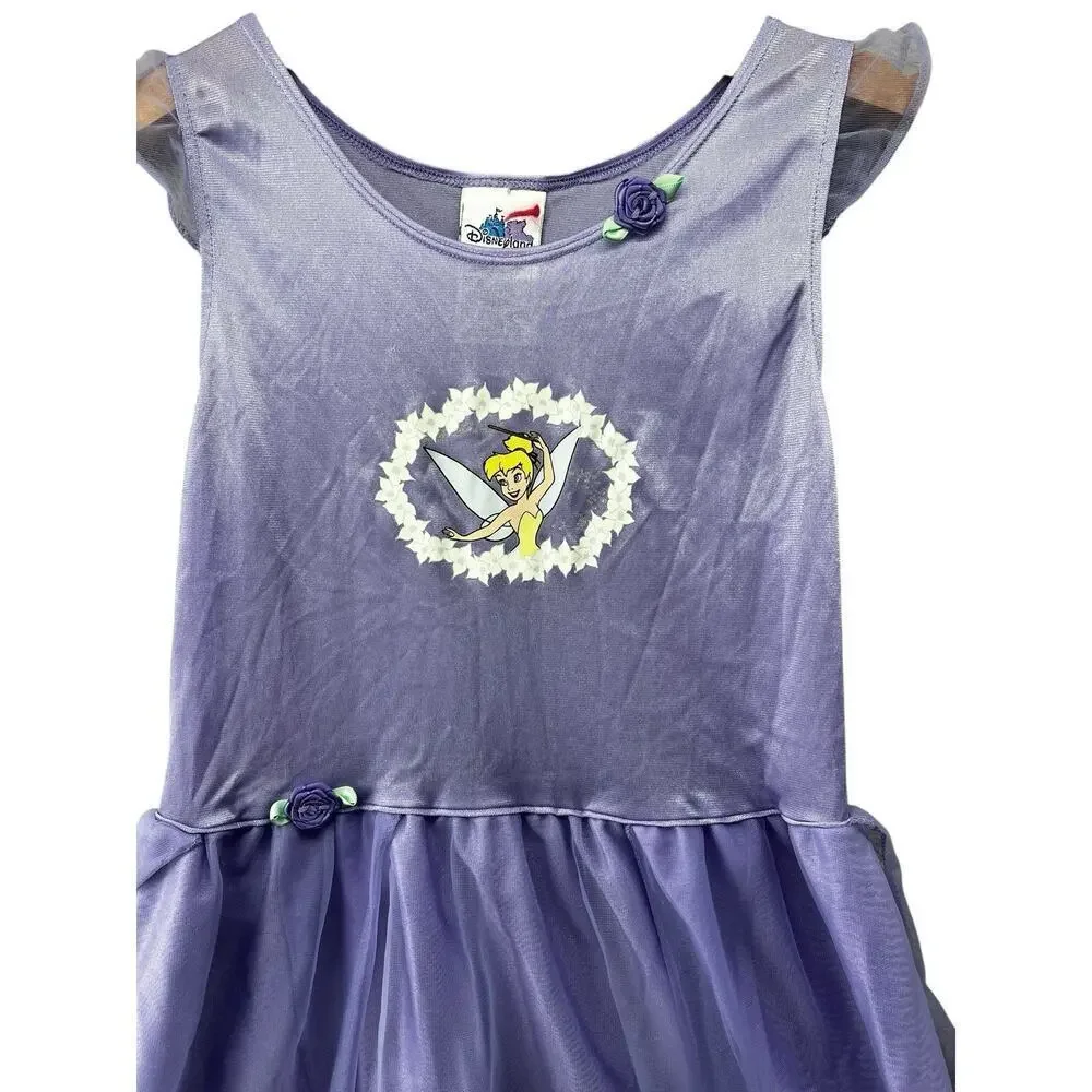 Disneyland Resort Tinker Bell Purple Sheer Dress Girls Size 10 Fairy Costume